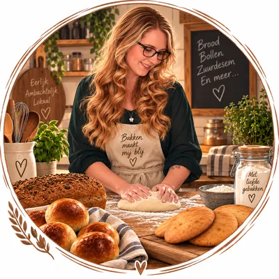 Met de hand deeg kneden in de keuken van Brood van Buur in Zoetermeer